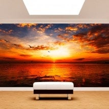 Fotomural coucher de soleil Sun sea