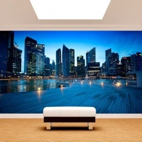 Photo mur murales Singapore city