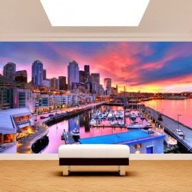 Photo mur murales port de Seattle