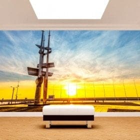 Photo de peintures murales Gdinia en Pologne pour le coucher du soleil