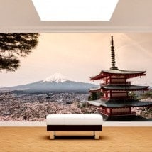 La pagode de Fotomural Mont Fuji