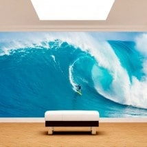 Fotomural surfe sur la vague de grande