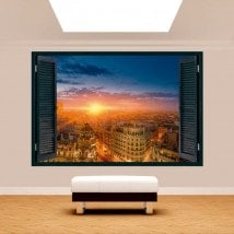 Windows 3D Madrid Gran Via coucher de soleil