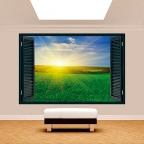 Windows 3D soleil dans l’horizon