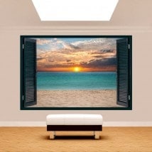 Windows 3D coucher de soleil sur la plage French 5126