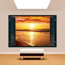3dwindow coucher de soleil sur la plage