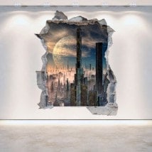 Mur de trou de vinyle 3D Scifi science fiction
