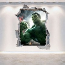 Vinyles de mur 3D cassés Hulk