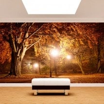 Photo mur murales arbres dans le parc