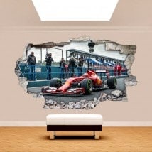 Vinyl mural voiture tournante 3D formule 1