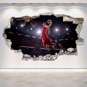 Basket-ball de vinyle trou mur 3D
