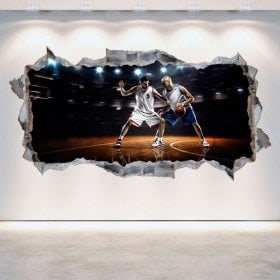 Vinyl mural rotatif basket 3D