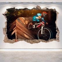 Vinyl mural cassé 3D Mountain Bike