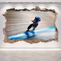 3D cyclisme vinyle trou mur 3D