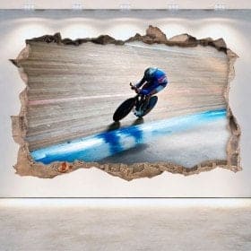 3D cyclisme vinyle trou mur 3D