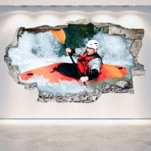 Vinyle Rafting kayak mur 3D