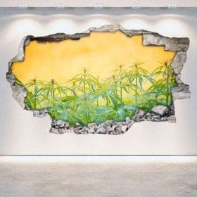Marijuana vinyle cass&eacute;e mur 3D