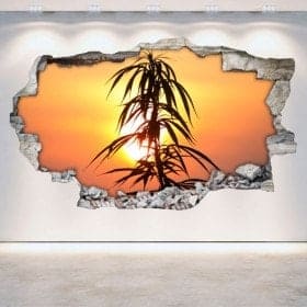Les panneaux luminescents divisant la marijuana fluowall 3D mur bris&eacute;