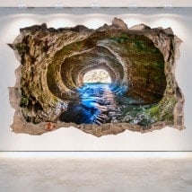 Trou caverne vinyle mural 3D
