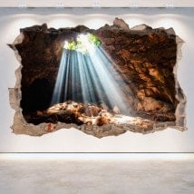 Mur de vinyle grottes et les cavernes de trou 3D