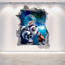 Cassé mur de vinyle décoratif 3D Age de glace 5