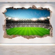 Mur de stade de football vinyle cassé 3D