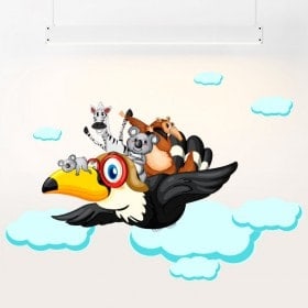 Vinyle pour enfants animaux dans les nuages