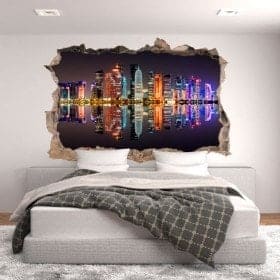 Mur de trou de vinyle 3D Doha Qatar