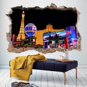 Mur de trou 3D vinyle Las Vegas