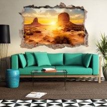 Vinyl 3D coucher de soleil dans le désert French 5633