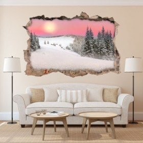 Montagnes de mur trou vinyle