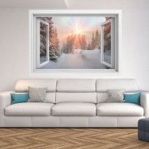 Montagnes enneigés 3D sunbeams Windows
