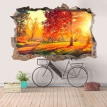 Nature d’arbres 3D vinyle trou mur French 5838
