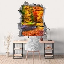 Arbres 3D de vinyle dans la nature