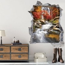 3D cascade de vinyle en automne