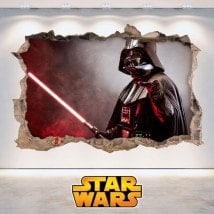 Mur 3D de vinyle Star Wars trou