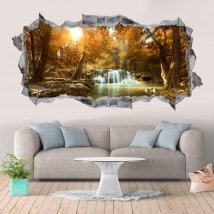 Chutes d’eau décoratifs de vinyle et de la nature 3D