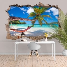 Hamac de vinyle 3D sur la plage