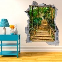 Escalier 3D de vinyle sur la montagne