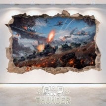 Décoratif vinyl 3D Thunder bataille chars