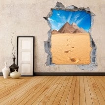 Vinyle murale 3D pyramides de Gizeh