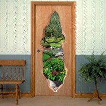 Vinyle portes 3D fleurs au printemps
