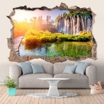 Cascades de mur en vinyle en Croatie 3D