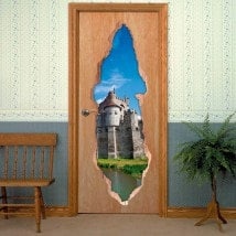 Vinyls pour portes Château comtes de Ghent 3D