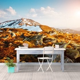 Peintures murales photo neige montagne