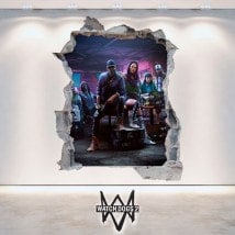 Autocollants et Vynils 3D regarder 2 chiens