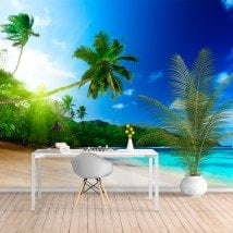 Peintures murales du vinyle Palms Beach Sunset photo