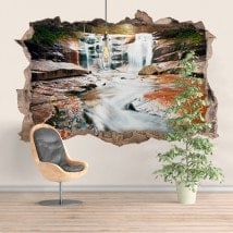 Montagne de Cascades décoratif vinyl 3D