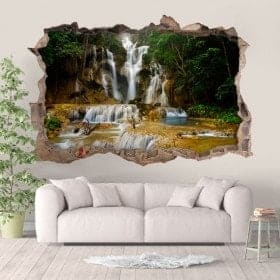 Cascades de vinyle dans la nature 3D