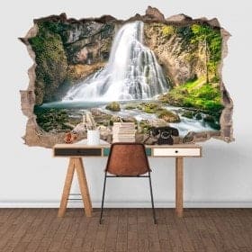Montagne 3D cascades vinyle d&eacute;coratif